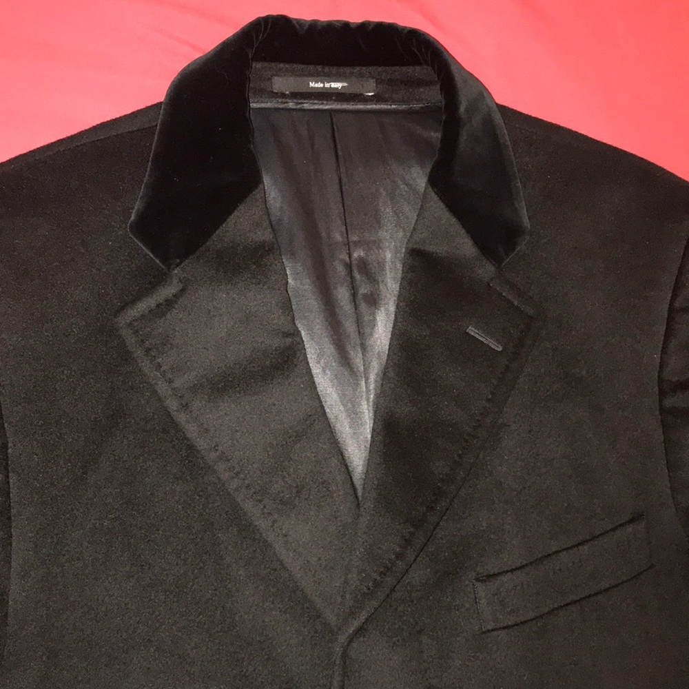 Yves Saint Laurent black coat, formal